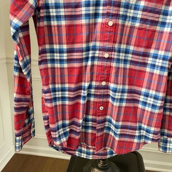 American Eagle Red Plaid Cotton Button Down Shirt XS - Picture 4 of 8